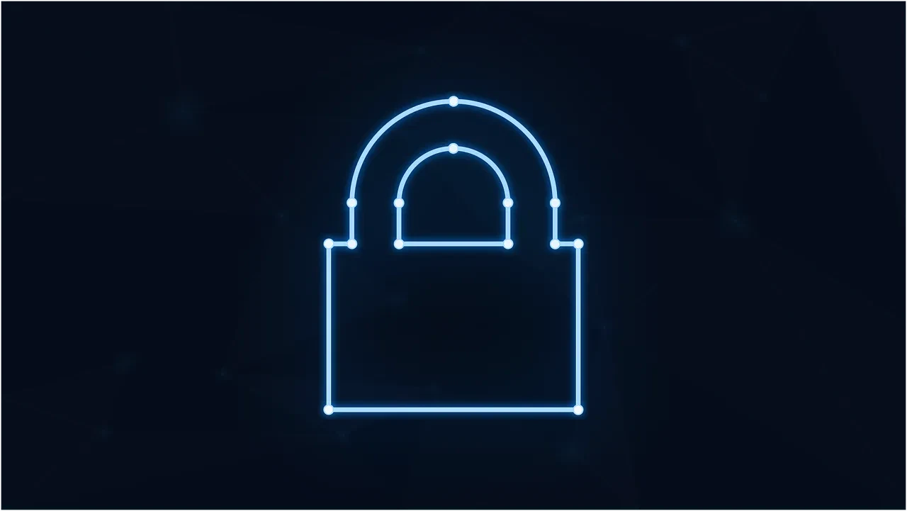 Free padlock neon cybersecurity vector
